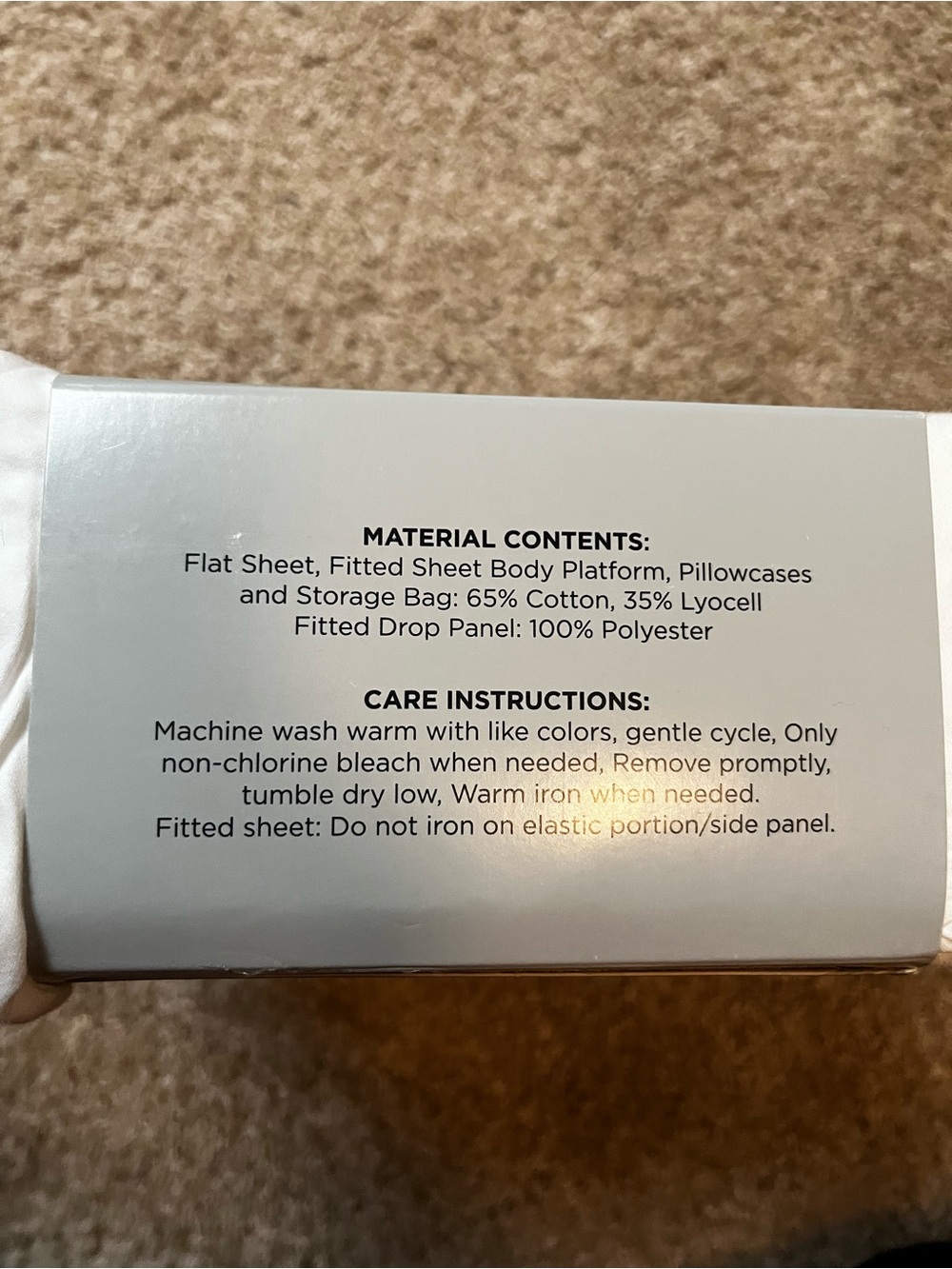 NWT Member's Mark White 4-Piece Performance Sheet Set - Twin/Twin XL - Picture 3 of 3